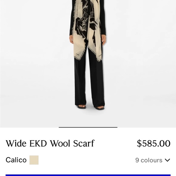 Burberry Black and Cream Wool Scarf - Picture 3 of 14